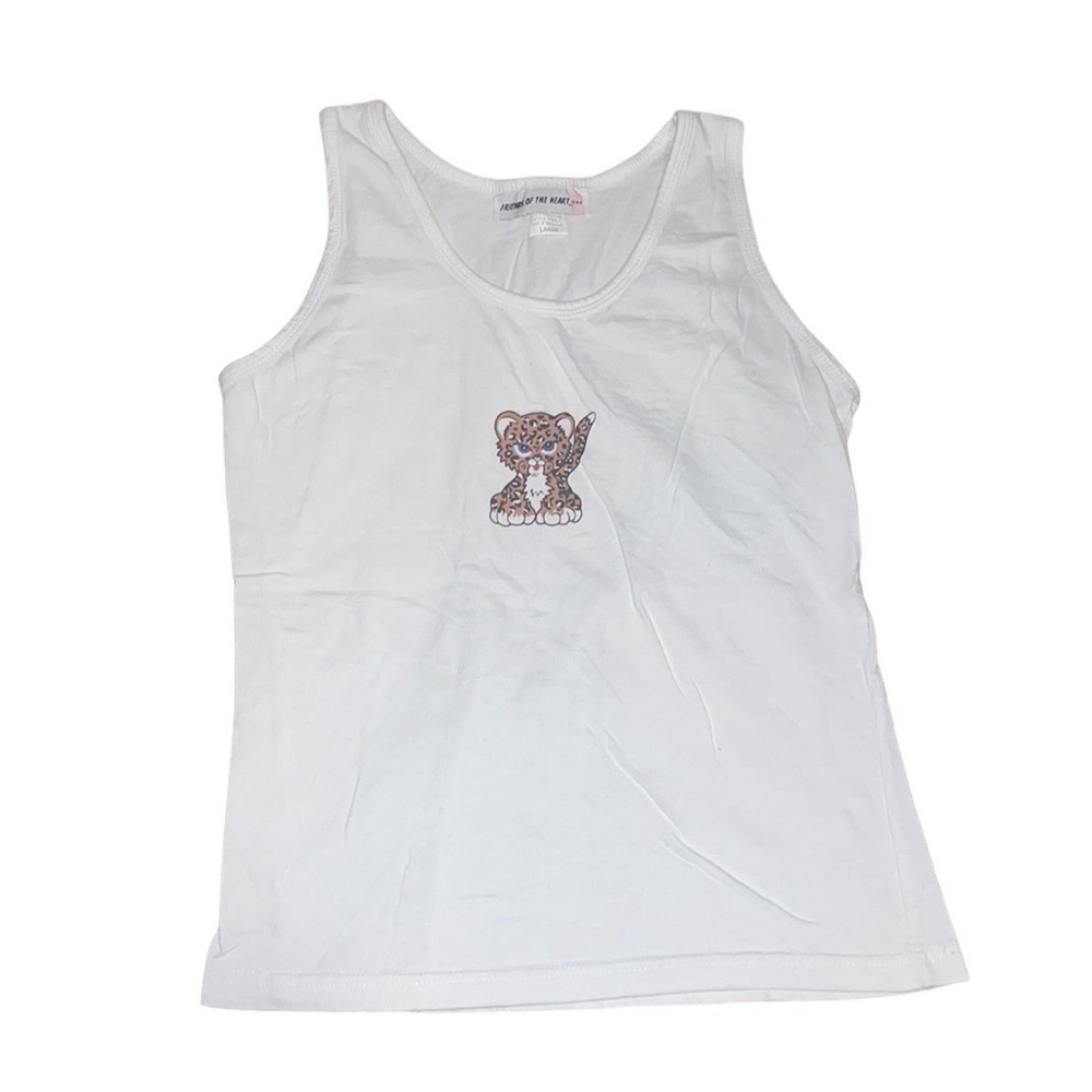 Y2K friends of the heart leopard tank